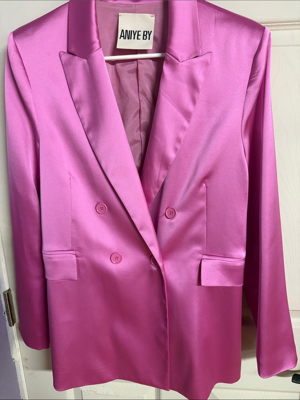 Aniye By : Women's Pink Satin Blazer